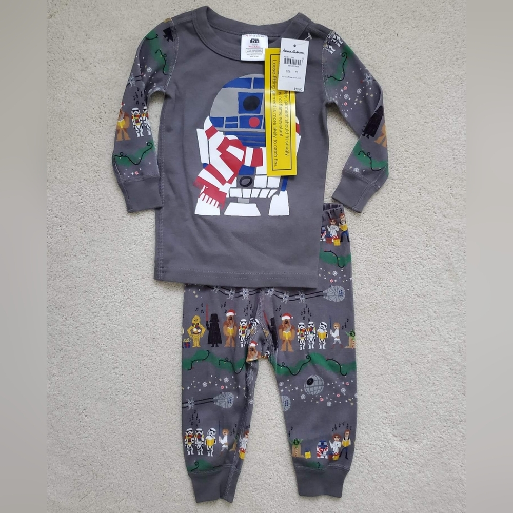 NWT Hanna Andersson Baby Star Wars Christmas Holiday Pajamas sz6-12m
